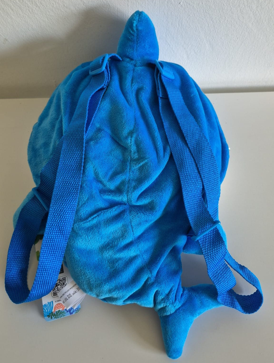 Blauwe Baby Shark rugzak voor kinderen – zacht pluche speelgoed met rits en hengsels