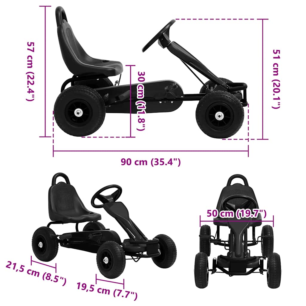 Sportieve zwarte kinder skelter β perfect voor buitenspelen in de tuin of op straat