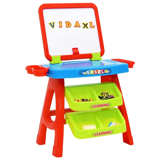 2-in-1 Educatieve Leerset voor Kinderen – Magnetisch Bord & Krijtbord – Incl. Accessoires – 56,5x42x74 cm