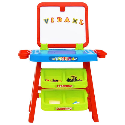 2-in-1 Educatieve Leerset voor Kinderen – Magnetisch Bord & Krijtbord – Incl. Accessoires – 56,5x42x74 cm