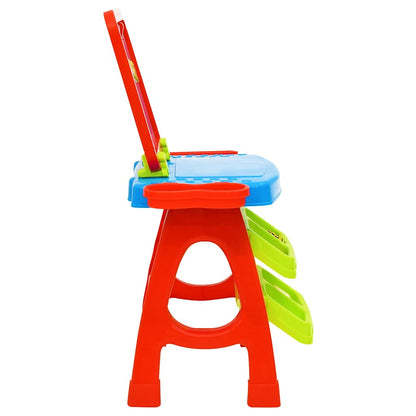 2-in-1 Educatieve Leerset voor Kinderen – Magnetisch Bord & Krijtbord – Incl. Accessoires – 56,5x42x74 cm