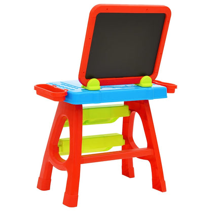 2-in-1 Educatieve Leerset voor Kinderen – Magnetisch Bord & Krijtbord – Incl. Accessoires – 56,5x42x74 cm