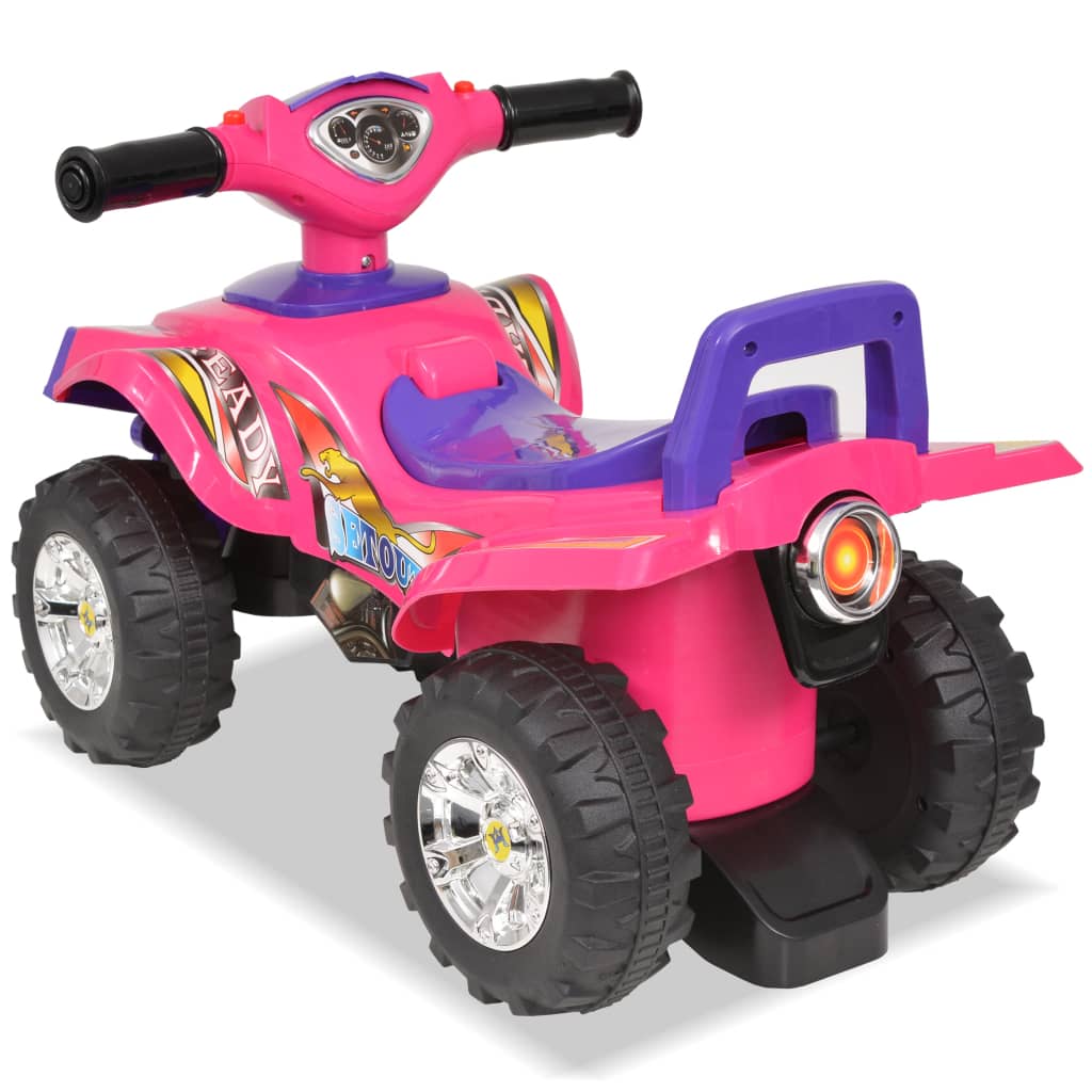 Ride-on quad voor peuters – roze speelgoed met handgrepen en stevig zitvlak