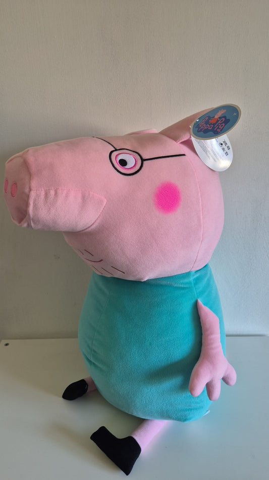 Grote Papa Pig knuffel met bril – pluche speelgoed van Peppa Pig familie