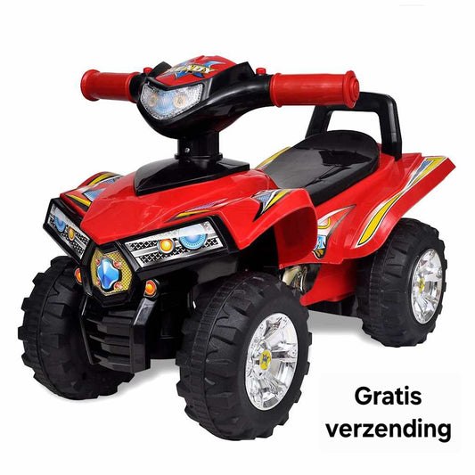 Rode loopmotor voor kinderen – stoer ontwerp met brede banden en stuur